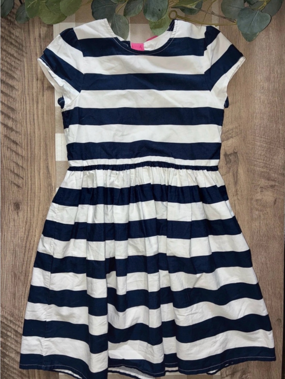 Gymboree Navy and White Striped Short Sleeve Dress